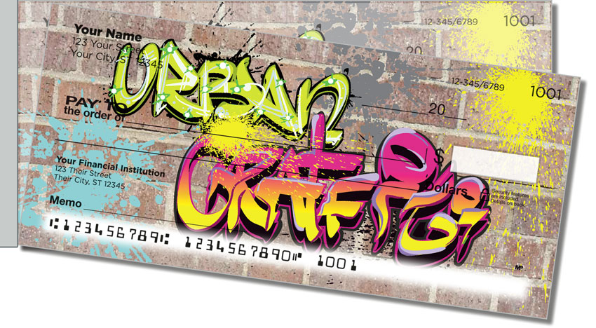 Urban Graffiti Side Tear Personal Checks