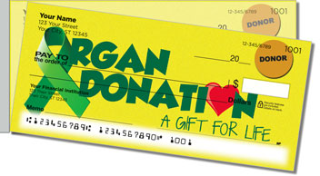Organ Donation Side Tear Personalized Checks