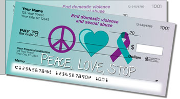 Domestic Violence Awareness Side Tear Design Checks