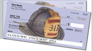 Fire Helmet Side Tear Personalized Checks