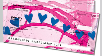 Dina Wakley Heart Side Tear Theme Checks
