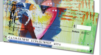 Hearts and Stars Side Tear Personalized Checks