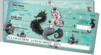 Vintage Mermaid Side Tear Personalized Checks