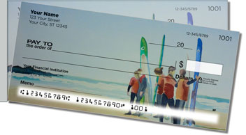 Watercolor Seascape Side Tear Theme Checks