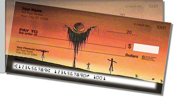 Scary Scarecrow Side Tear Theme Checks