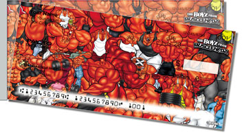 Bodybuilding Character Side Tear Personalized Checks