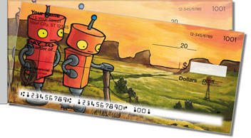 Robots In Love Side Tear Theme Checks