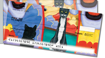 Contemplating Cats 4 Side Tear Design Checks