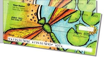 Dragonfly Art Side Tear Design Checks