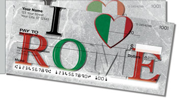 I Love Italy Side Tear Personalized Checks