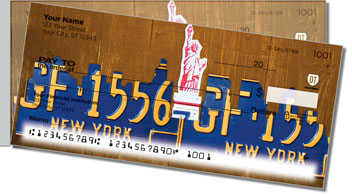 New York License Plate Side Tear Personalized Checks