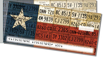 Texas License Plate Side Tear Design Checks