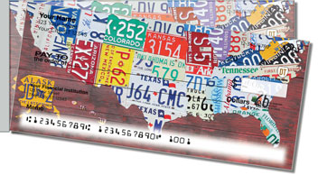 Texas License Plate Side Tear Theme Checks