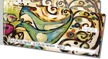 Peacock Art Side Tear Design Checks