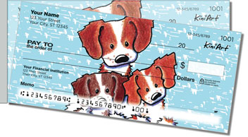 Brittany Spaniel Series Side Tear Personalized Checks
