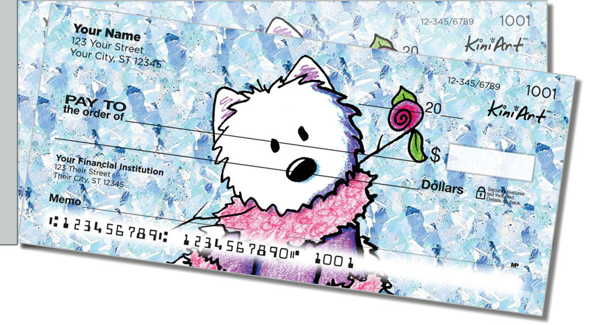Westie Floral Side Tear Checks