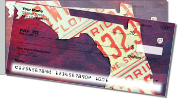 Florida License Plate Side Tear Design Checks
