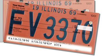 Illinois License Plate Side Tear Personalized Checks