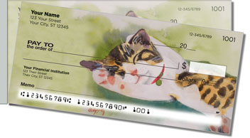 Calico Cat Side Tear Personalized Checks