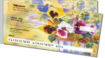 Kay Smith Pansies Side Tear Design Checks
