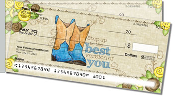 Cowgirl Happy Side Tear Personalized Checks