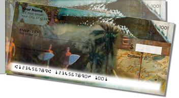 Tropical Shadow Box Side Tear Design Checks