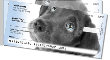 Black Lab Pup Side Tear Personalized Checks