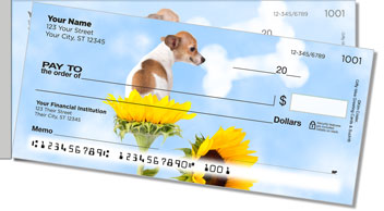 Pups in Bloom 1 Side Tear Design Checks