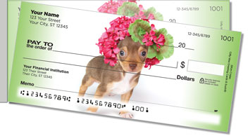 Pups in Bloom 2 Side Tear Theme Checks
