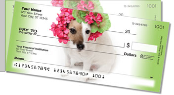Pups in Bloom 3 Side Tear Theme Checks