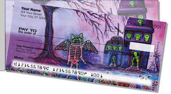 Skelly Cat Side Tear Theme Checks