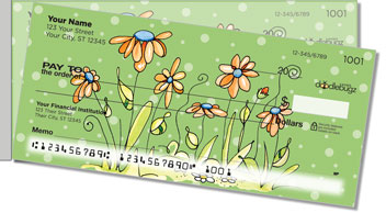 Orange Daisies Side Tear Design Checks
