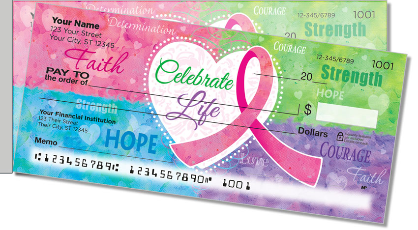 Celebrate Life Side Tear Personal Checks