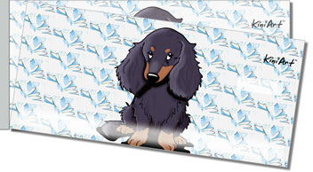 Longhaired Dachshund Side Tear Design Checks