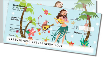 Hula Girl Side Tear Design Checks