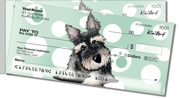 Schnauzer Side Tear Personalized Checks