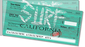 Barker Surfing Side Tear Personalized Checks