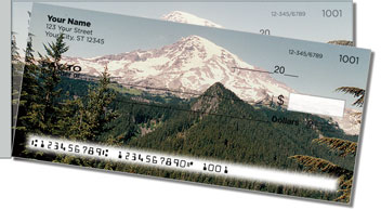 Snowcapped Mountain Side Tear Personalized Checks
