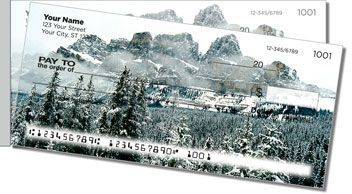 Winter Mountain Side Tear Personalized Checks