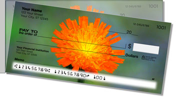 Orange Flower Side Tear Design Checks