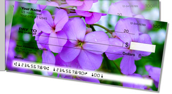 Purple Flower Side Tear Personalized Checks