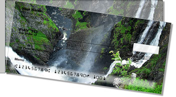 Waterfalls in Paradise Side Tear Theme Checks