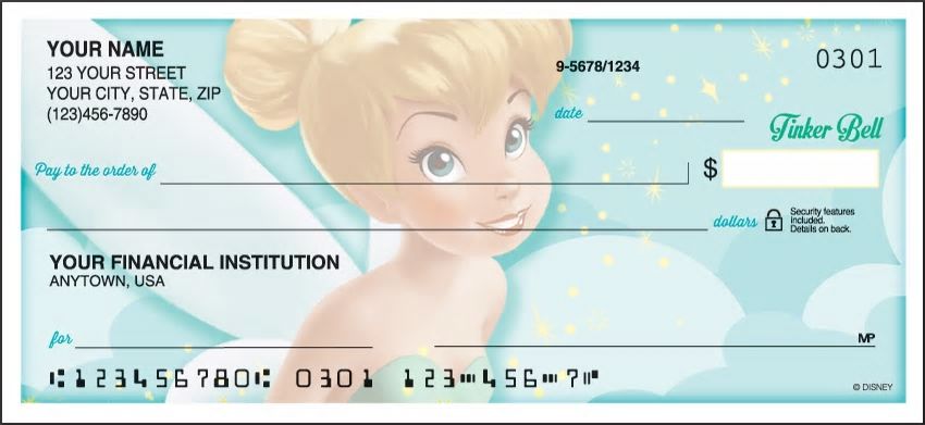 Tinker Bell Side Tear Personal Checks